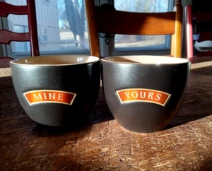 Baileys Irish Cream MINE and YOURS Set 2 Cups Coffee Liquor Ceramic Barware - Picture 1 of 17
