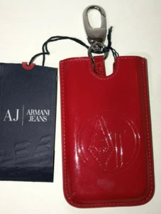 Armani Jeans Key Ring Apple iPhone 5 SE Case Cover - Red - BNWT - Picture 1 of 5