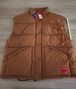 $398 - HUGO Women Water-Repellent Oversized Fit Puffer Gilet Vest - Size XXL - Picture 1 of 19