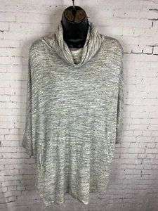 Loft Lounge Cowl Neck Sweater Large Women's Variegated Gray Soft Relaxed Fit C88 - Picture 1 of 9