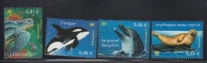 FRANCE Sea Turtle, Orca, Dolphin & Seal MNH set - Picture 1 of 1