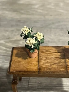 Dollhouse miniatures 1:12 - Hydrangea  Plant In Pot Floral - Vintage ARTISAN - Picture 1 of 2