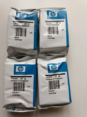2 cartucce inchiostro nero e colore HP27 e HP28 C8727A / C8728A originali - 4 in totale! - Immagine 1 di 4