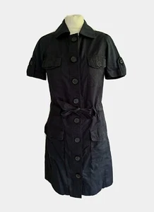 COMPTOIR DES COTONNIERS WOMEN'S BLACK COTTON TUNIC SHIRT DRESS. UK 8, EU 36. - Picture 1 of 19