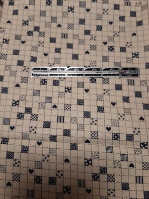 1.75 YDS Vintage Fabric Traditions 1994 Grid Check Mini Patchwork Navy Cotton - Image 1 of 4