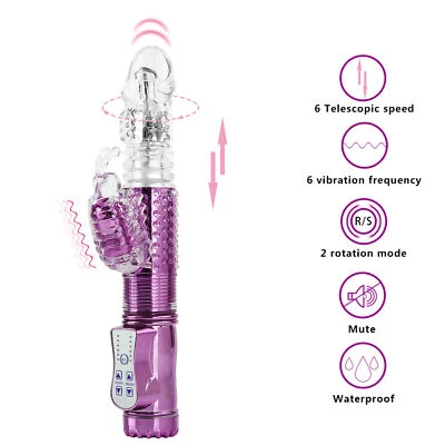 Rabbit Clit Vibrator Dildo Vibrating Thrusting Sex Toys for Women Masturbator - Image 1 of 4
