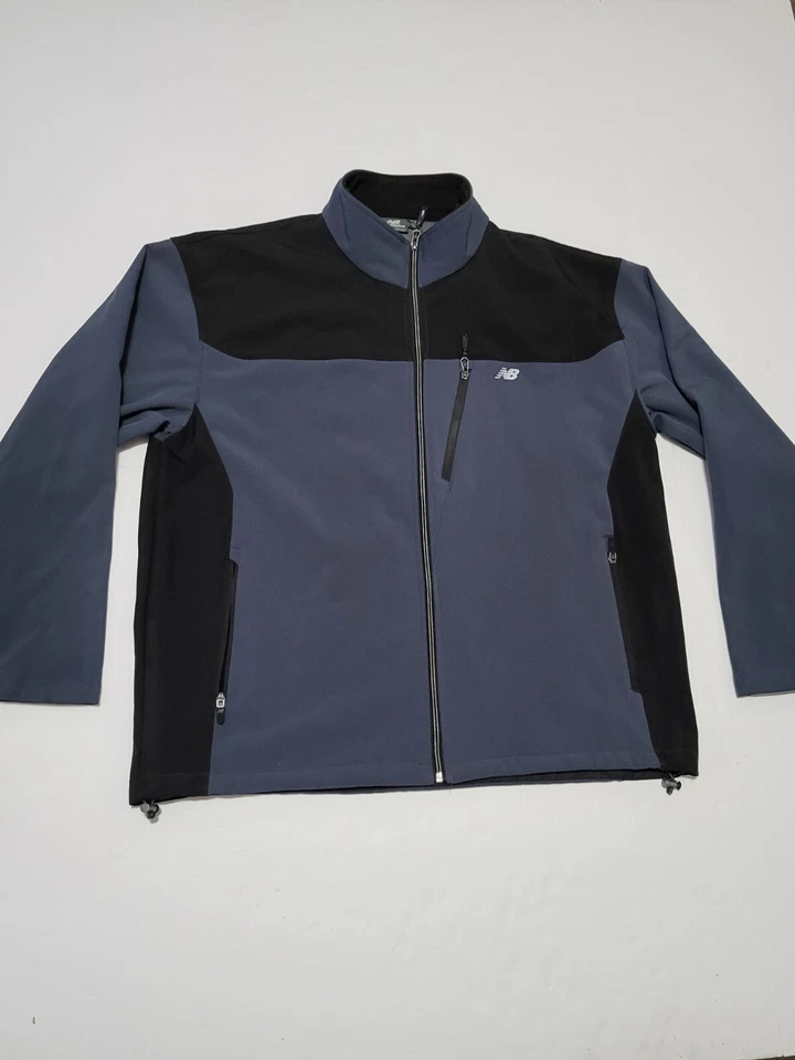 (#C) New Balance Jacket Men’s Blue/black Size XL Fleece Lined Coat Full Zip  - Image 1 of 4
