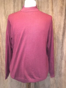 Paul Frederick Sweater Silk Wool Blend Long Sleeve Crewneck Red Mens Large - Picture 1 of 5