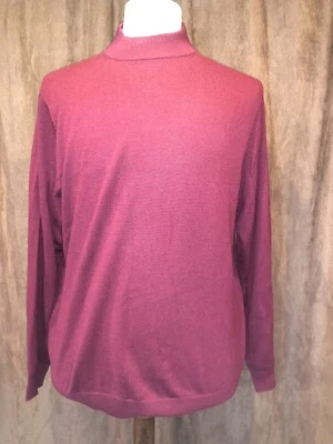 Paul Frederick Sweater Silk Wool Blend Long Sleeve Crewneck Red Mens Large - Image 1 of 4
