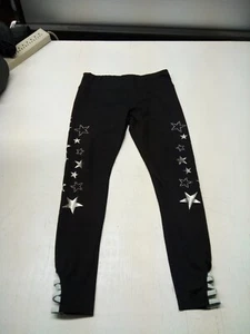 Girls Justice Active Black Tights with Rhinestar Star Accents. NWOT. Size 8. A38 - Picture 1 of 5