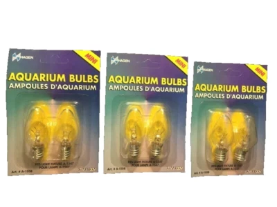 Vintage HAGEN-3 Pacotes NOS- Lote de Lâmpadas de Aquário-7W-120V FRETE GRÁTIS - Imagem 1 de 2