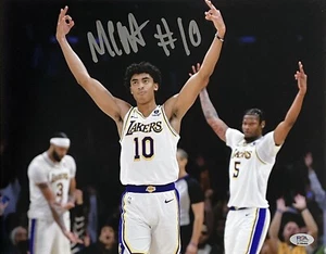 MAX CHRISTIE LOS ANGELES LAKERS SIGNED 11X14 3-POINT CELEBRATION PHOTO PSA ITP - Picture 1 of 3