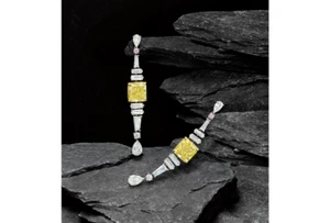 Impressive Premium Drop-Dangle Yellow & White Lab-Created 19CT Diamonds Earrings - Picture 1 of 5