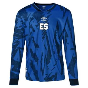 Umbro 2023-24 El Salvador Home Long-Sleeve Jersey - Blue-Black - Picture 1 of 2