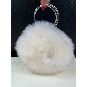 Forever21 Women's White Fluffy Faux Fur Metal Handles Mini Bag SKU 5178 - Picture 1 of 5
