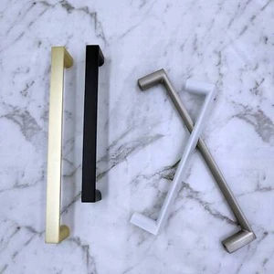 Kitchen handles cupboard cabinet drawer door pull matt black nickel brass white - Picture 1 of 10