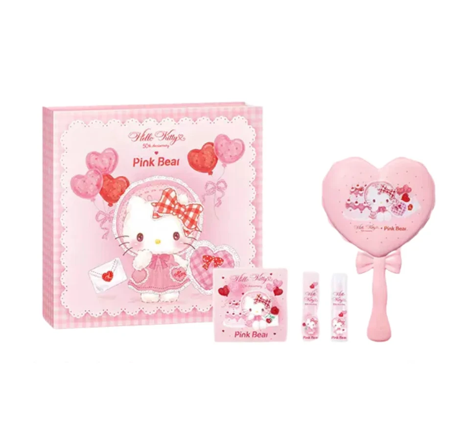 Sanrio X Oso Rosa Hello Kitty 50 Aniversario Maquillaje Set de Regalo 9" x 9" Foto 1 de 4