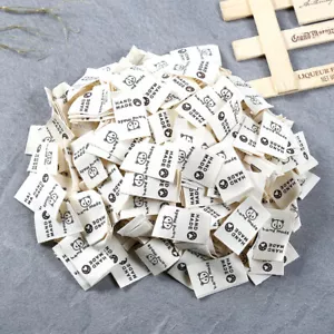 100St Handmade Bär Webetikette Garment Label DIY Taschen Tag Nähen Bastel Dekor - Bild 1 von 2