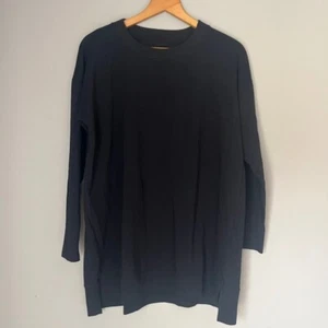 Eileen Fisher Black Organic Cotton Tunic Top Shirt Size Medium Minimalist - Picture 1 of 4