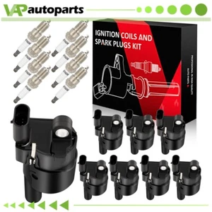 8 Round For 07 08 09-2014 GMC Yukon XL 1500 V8 5.3L Ignition Coil & Spark Plug - Picture 1 of 9