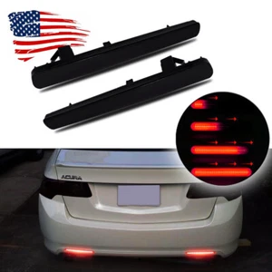 LED Rear Bumper Reflectors Tail Brake Lamps w/Strobe Flash For 2009-14 Acura TSX - Bild 1 von 10