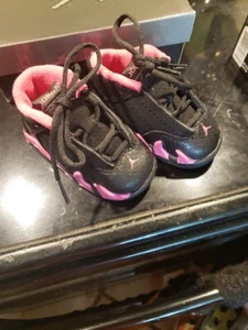 Jordan 14 Retro TD Black/Desert Pink Sz 4 C Brand New In Box - Picture 1 of 5