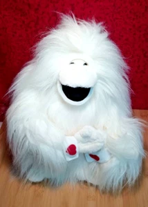 Aurora Plush White Gorilla Valentines Day 14 inch Heart Cuffs Hook & Loop Hands - Picture 1 of 10