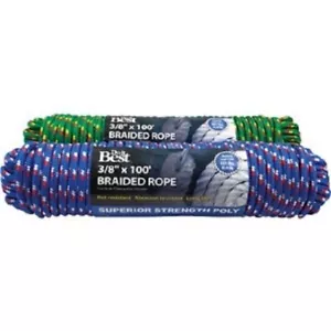 (6)-Marine Quality 3/8" x 100' Assorted Colors Double Braided Polypropylene Rope - Picture 1 of 1