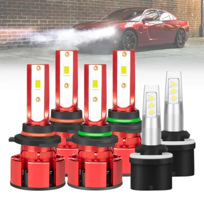 Farol de LED + lâmpadas de neblina para Cadillac Deville 2000-2005 - 6x 9005 9006 880 - Imagem 1 de 4