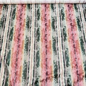 upholstery fabric blend red green stripes damask 54" 6 yards - Picture 1 of 8