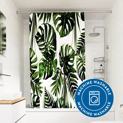 Croydex Shower Curtain Botanical Design, Machine Washable, 180x180cm