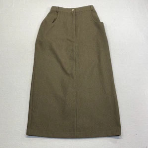 Vintage Lucia Petites Skirt Womens Size 4 Beige Long Pocket Slit Skirt  - Picture 1 of 13