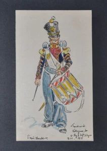 H. Boisselier Original Aquarell Voltigiertrommel 2. Rgt. Infanterie  - Bild 1 von 2