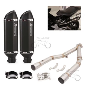 Slip for BMW G310GS G310R 2017-2023 Exhaust System Link Pipe 370mm Muffler Black - Afbeelding 1 van 12