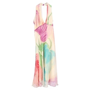 Diane Von Furstenberg Halter Printed Knee Length Dress In Silk Women Mul UK - Picture 1 of 3