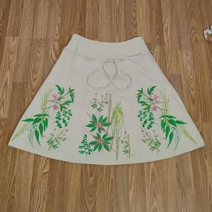Saint Tropez West Midi to Tea Length Tropical Embroidered Skirt Size 8 - Picture 1 of 16