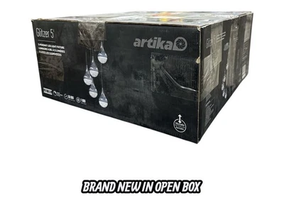 Artika Glitzer 30Watt 5 Light Chrome Modern Integrated LED Pendant Light Fixture - Image 1 of 4