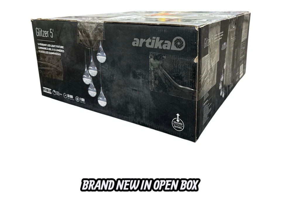 Artika Glitzer 30Watt 5 Light Chrome Modern Integrated LED Pendant Light Fixture - Image 1 of 4