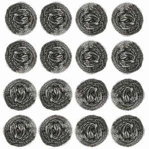 16 Pcs Stainless Steel Kitchen Cleaning Sponges Scouring Pad Steel Wool Scrubber - Picture 1 of 2