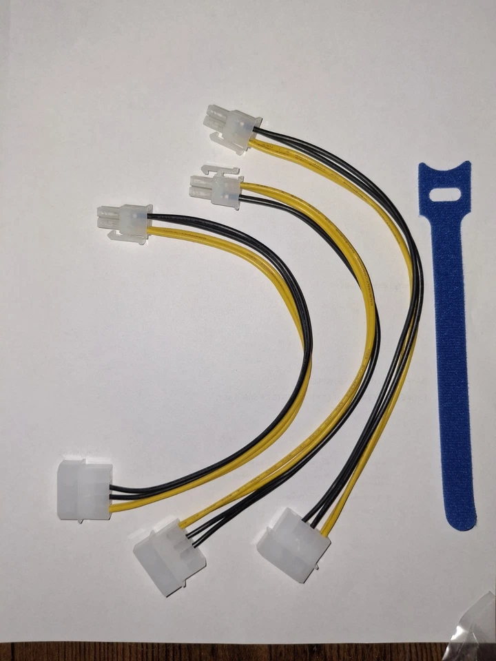 3-Pack LP4 Molex Male to ATX 4 pin Male Auxiliary Power Adapter Cable 9.5-inc... - Image 1 of 4