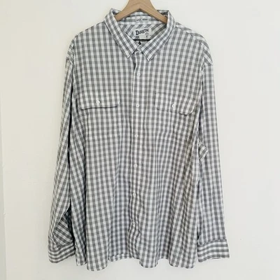 Camisa Duluth Trading Para Hombre 3XL Alta Calce Estándar Desescolada Gris A Cuadros Elastizada Foto 1 de 4