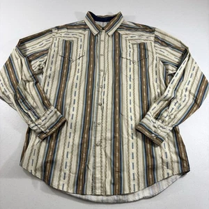 Roper Mens XL Aztec Print Pearl Snap Long Sleeve Button Up Southwestern Shirt - Picture 1 of 7