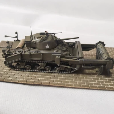 Homemade 1/72 US Army Sherman M4A4 Tank Mine Demolition Type Finished Model - Image 1 of 4