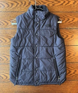 The North Face Boys' M (10/12) Black Quilted Puffer Vest Snap-Up Nylon Insulated - Picture 1 of 3