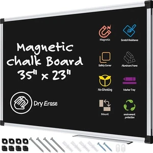X BOARD Magnetic Chalkboard Marker Board Kids Chalk Board Dry Erase Black Board - Picture 1 of 21