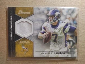 2012 Bowman Inside the Numbers Relics Minnesota Vikings Christian Ponder  - Picture 1 of 2