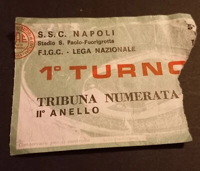 BIGLIETTO TICKET CALCIO  COPPA U.E.F.A. 1975/76 NAPOLI TORPEDO MOSCA 1-1 BRAGLIA - Immagine 1 di 2