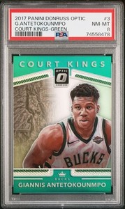 2017-18 Panini Donruss Optic Court Kings Green 3 Giannis Antetokounmpo #'d 1/5