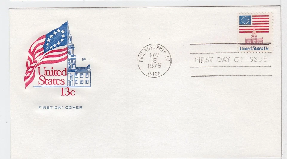 TurtlesTradingPost- Flag Independence Hall-1975 FDC #1622- House of Farnam - Image 1 of 1