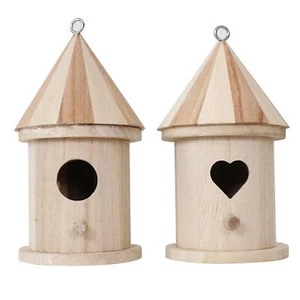 Hummingbird House Wooden DIY Bird House Outdoor Garden Patio Hanging Decor - Picture 1 of 14
